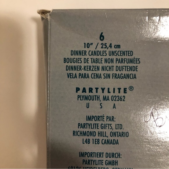 PartyLite 10” Unscented Candles (6) NWT - Picture 5 of 6